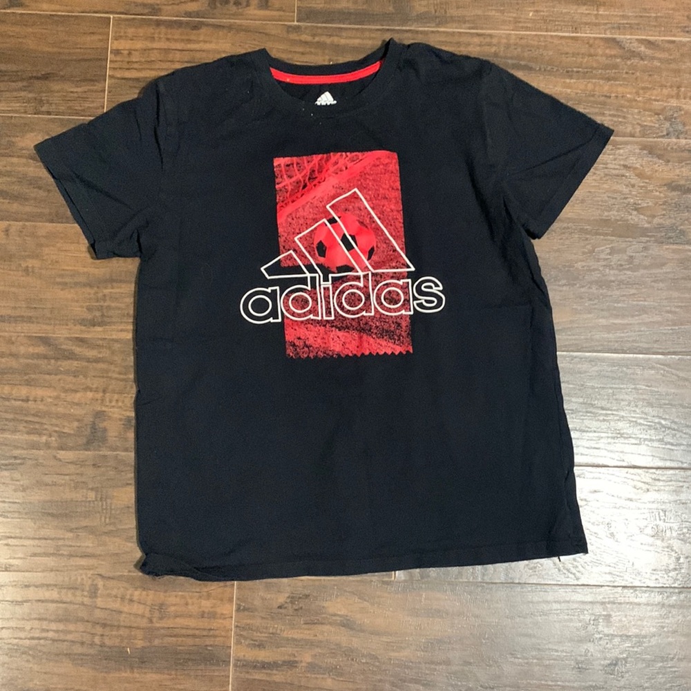 black and red adidas shirt